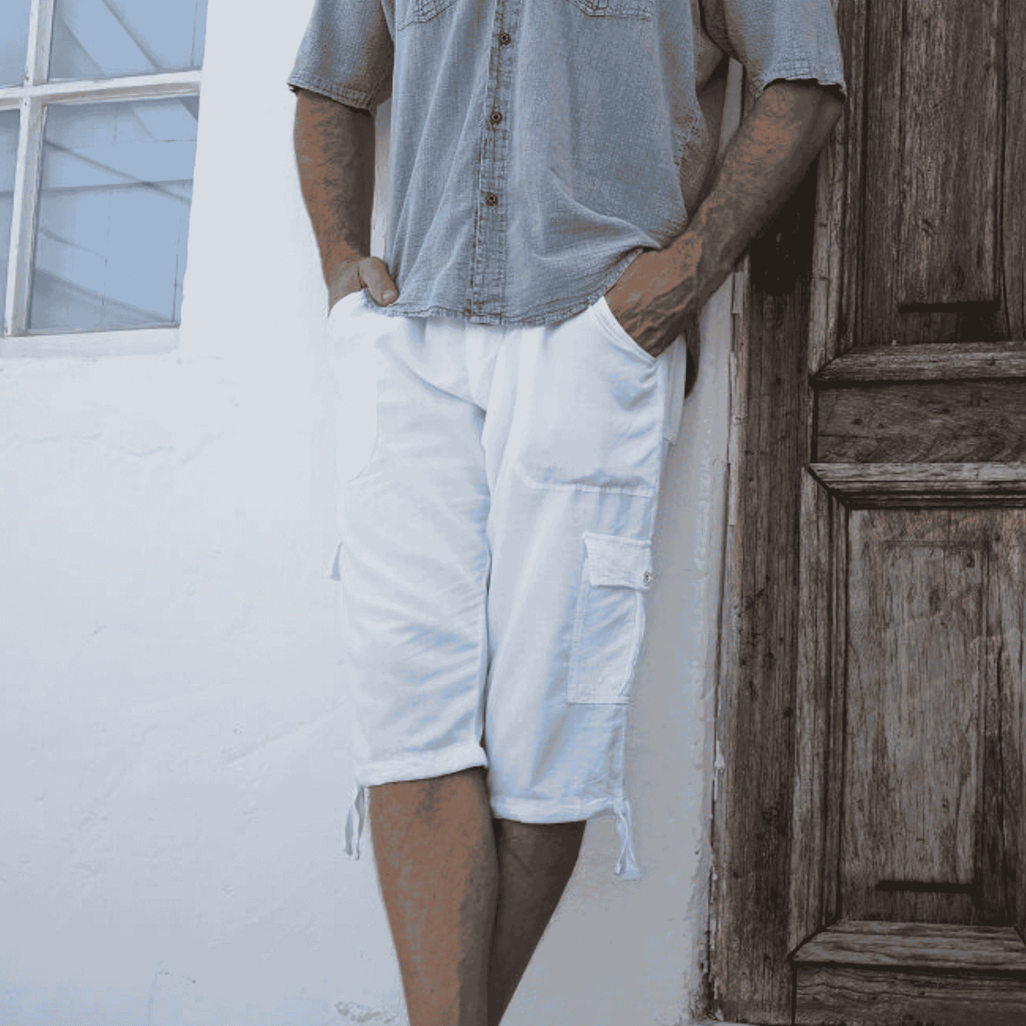 The Costa Rica Shorts made from premium Cotton Natural fabric, offering a breathable, relaxed fit for comfort and versatility. Featuring adjustable drawstrings for a custom fit and a practical cargo pocket, these shorts are perfect for casual days or adventurous outings.