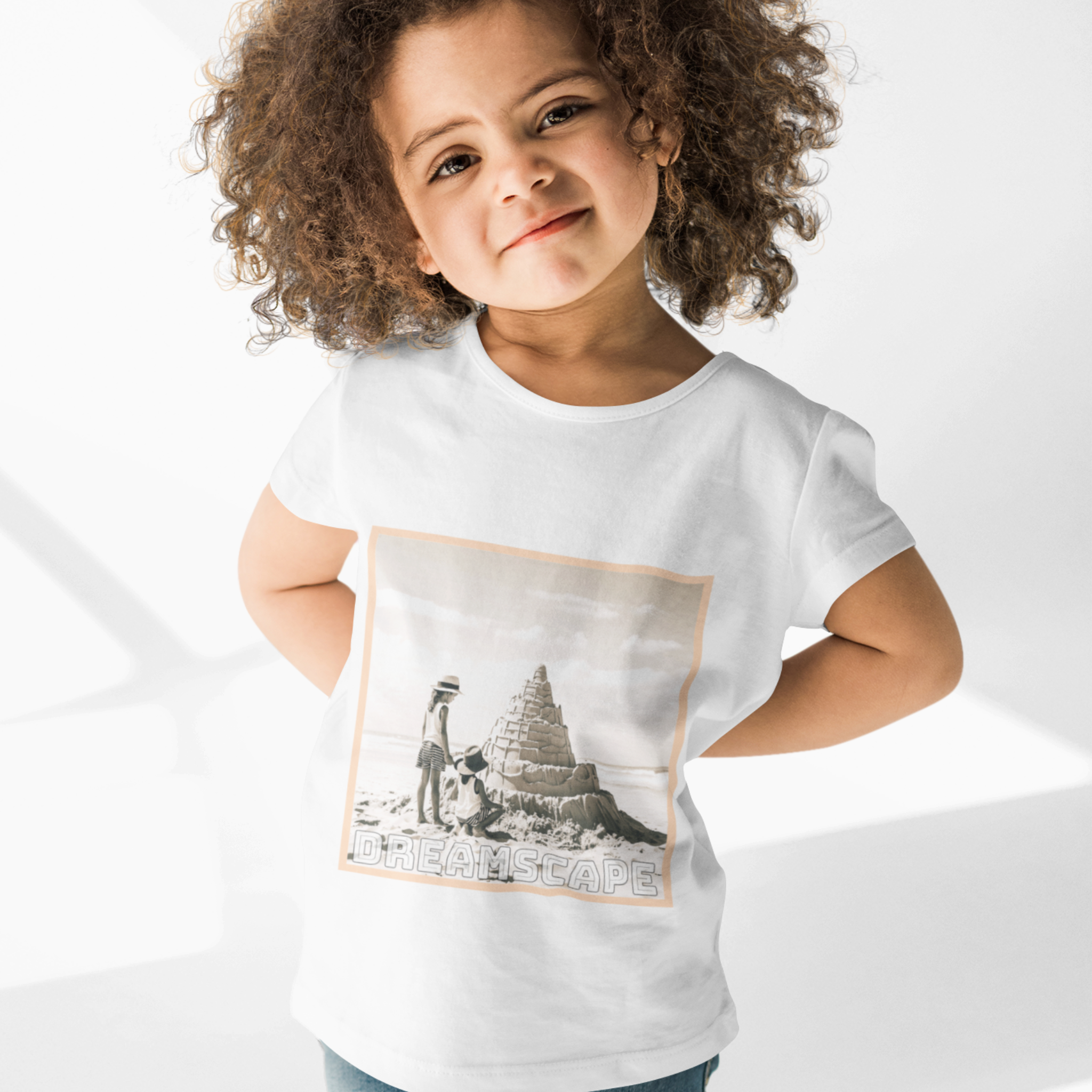 A "Friendship" t-shirt featuring a cheerful design of two girls building a sandcastle on the beach, symbolizing teamwork, joy, and sunny adventures. The soft, playful graphic celebrates the fun of friendship and carefree moments.