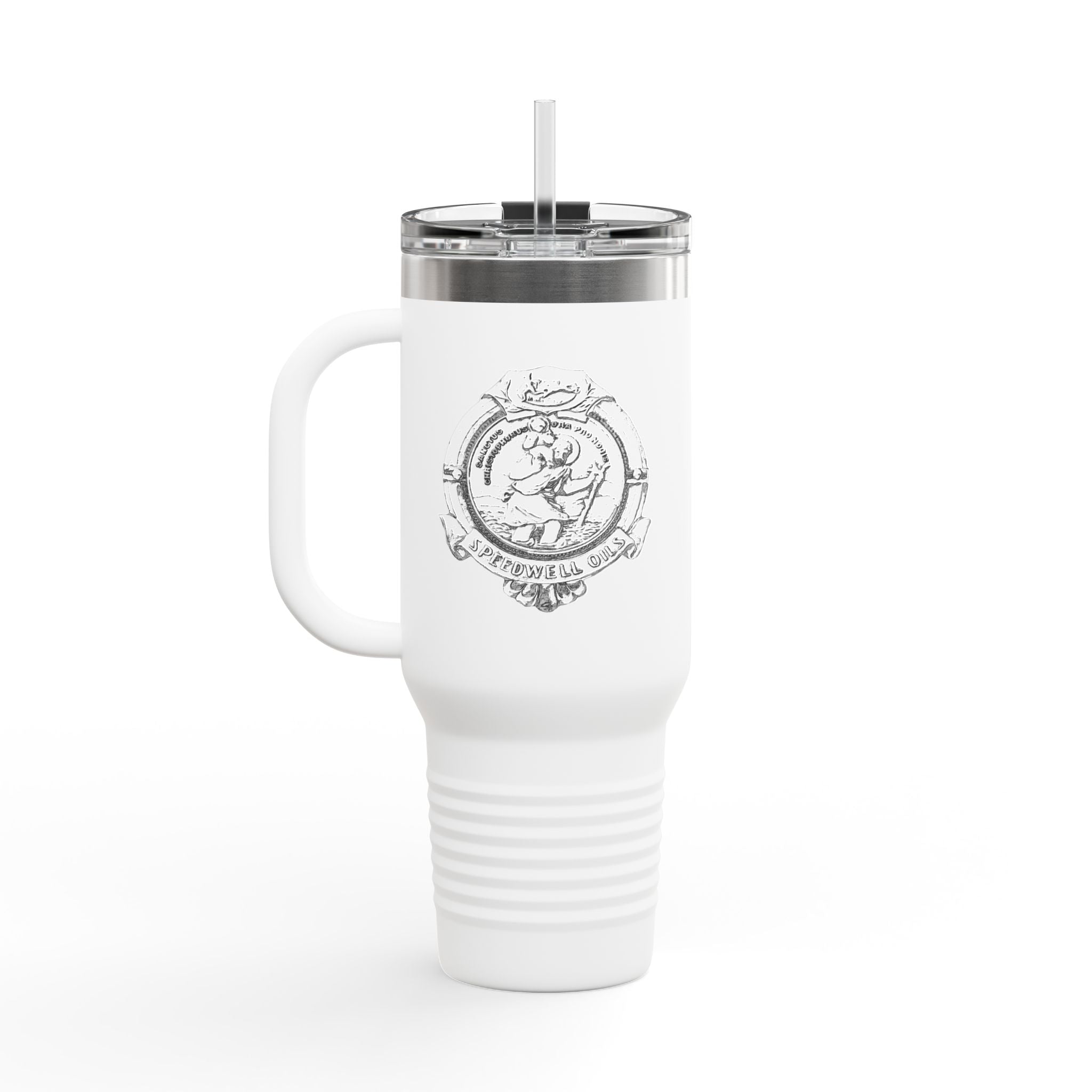 Insulated Travel Tumbler, 40oz - Speedwell Cup St. Christopher, Perfect for Outdoor Adventures, Personalized Gift, Eco-Friendly