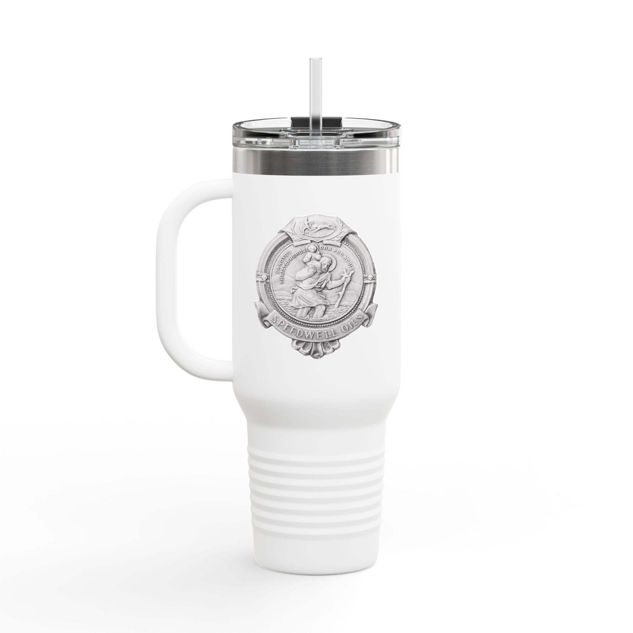 Insulated Travel Tumbler, 40oz - Speedwell Cup St. Christopher, Perfect for Outdoor Adventures, Personalized Gift, Eco-Friendly