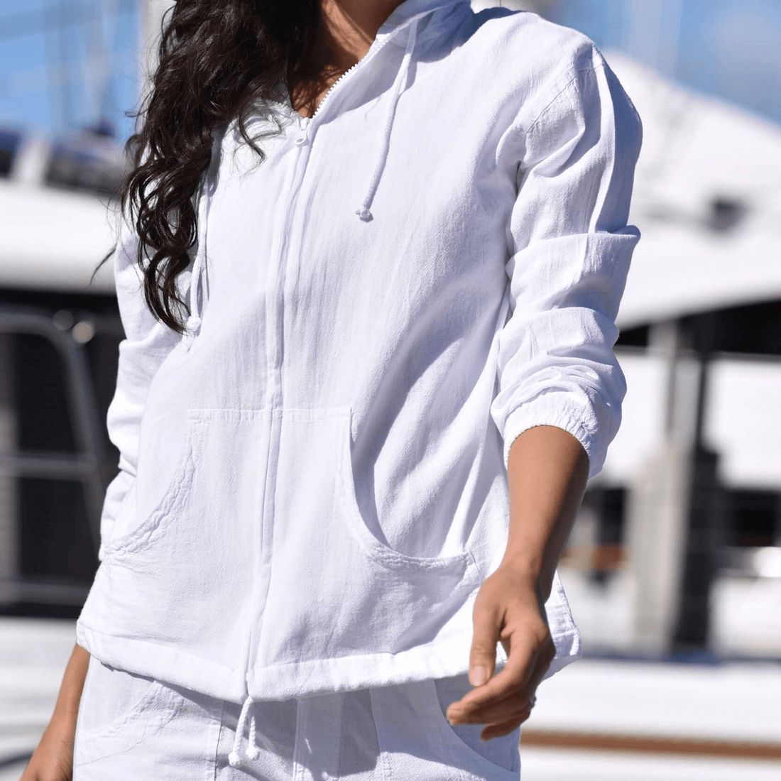 The Cruise Hoodie made from high-quality Cotton Natural fabric, offering a luxuriously soft feel. Designed for comfort and unrestricted movement, it features a cozy fit perfect for running errands, relaxing, or casual outings. A versatile hoodie for everyday wear.