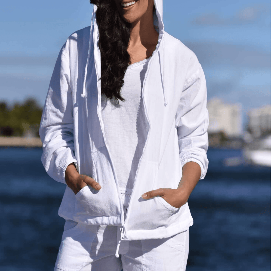 The Cruise Hoodie made from high-quality Cotton Natural fabric, offering a luxuriously soft feel. Designed for comfort and unrestricted movement, it features a cozy fit perfect for running errands, relaxing, or casual outings. A versatile hoodie for everyday wear.